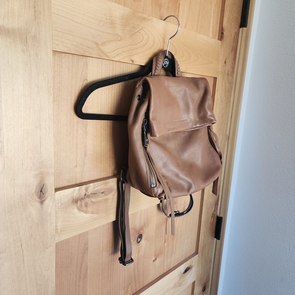 Aimee Kestenberg Tan 100% Leather Backpack Bag Purse Minimalist Classic Minimal main image 10